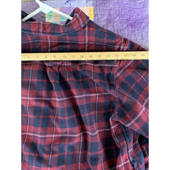 Orvis Shirt Jacket Mens L Red Black Flannel Button 100% Cotton Outdoors Casual - Picture 8 of 8
